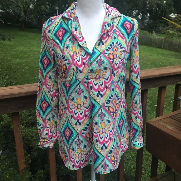 EUC Lilly Pulitzer Crown Jewels Boston Silk Top Jewel Cuff Size XS - Picture 6 of 15